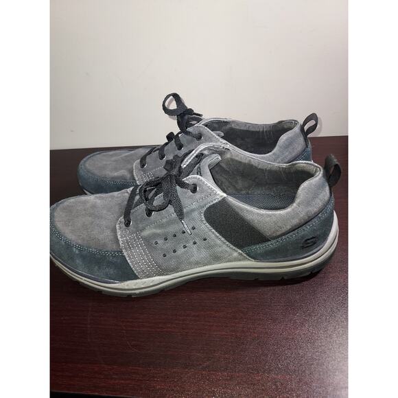 Skechers Mens Relaxed Fit Shoes 11M Lace Up Expected Vaspen Oxford Black Gray - Picture 2 of 14